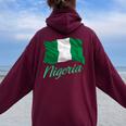 ナイジェリア 国旗 愛国的 アフリカ 男性 女性 キッズ ナイジェリア レディース オーバーサイズ パーカー バックプリント Maroon