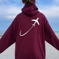 飛行機 飛行機 恋人 パイロットギフト 男性 女性 キッズ 男の子 女の子 レディース オーバーサイズ パーカー バックプリント Maroon