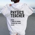 Physics Teacher Definition シャツ 学校初日 レディース オーバーサイズ パーカー バックプリント White