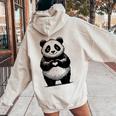 I Love Pandas 面白い、パンダが大好き レディース オーバーサイズ パーカー バックプリント Sand