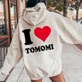 I Love Tomomi レディース オーバーサイズ パーカー バックプリント Sand