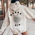 Mamma Mia Best Mum Ever スパゲッティ イタリアンヌードルラブ レディース オーバーサイズ パーカー バックプリント Sand