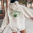 Plant Manager ウィードリーフ カンナビスポット マリファナ Usa レディース オーバーサイズ パーカー バックプリント Sand