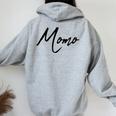Beautiful Handwritten Font Momo Calligraphy レディース オーバーサイズ パーカー バックプリント Sport Grey