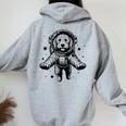 Dog Dad Mompace 宇宙飛行士ゴールデンドゥードル レディース オーバーサイズ パーカー バックプリント Sport Grey