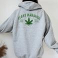 Plant Manager ウィードリーフ カンナビスポット マリファナ Usa レディース オーバーサイズ パーカー バックプリント Sport Grey