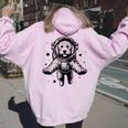 Dog Dad Mompace 宇宙飛行士ゴールデンドゥードル レディース オーバーサイズ パーカー バックプリント Light Pink