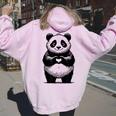 I Love Pandas 面白い、パンダが大好き レディース オーバーサイズ パーカー バックプリント Light Pink