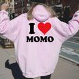 I Heart Momo ファーストネーム I Love パーソナライズ レディース オーバーサイズ パーカー バックプリント Light Pink