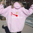 I Need A Beer おもしろ飲料燃料走行距離計 I Need Beer レディース オーバーサイズ パーカー バックプリント Light Pink