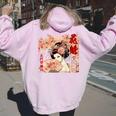 江戸 吉原 遊郭 花魁 太夫 花の井 瀬川 浮世絵 バックプリント レディース オーバーサイズ パーカー バックプリント Light Pink