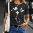 I Am 49 1 Doigt D'honneur Humoristique 50 Ans T-Shirt Cadeaux pour elle