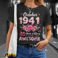 85歳 1941年10月 花柄 85歳 誕生日 男性 女性 Tシャツ 彼女への贈り物