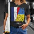 Drapeau De L'ukraine Et France Amitié Franco Ukrainien T-Shirt Cadeaux pour elle