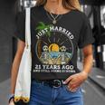 Esqueleto De Aniversario De Boda Pareja Casada Hace 21 Años Camiseta unisex Regalos para ella