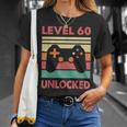 Hombre Nivel 60 Desbloqueado –Intage 60 Cumpleaños Gaming Gamer Retro Camiseta unisex Regalos para ella