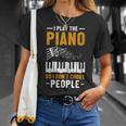 Hombre Pianista Y Teclista Amante De La Música Piano In Mangas Camiseta unisex Regalos para ella