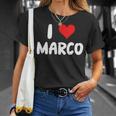 I Love Marco – Cœur – Nom T-Shirt Cadeaux pour elle