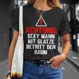 Lustig Glatze Glatzkopfprüche Frisur Achtungexy Mann T-Shirt Geschenke für Sie