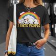 Niedliche Katze Regenbogen – I Hate People T-Shirt Geschenke für Sie