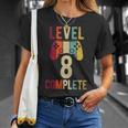 Niños Cumpleaños Niño 8 Años Camisa Gamer Nivel 8 Completo Camiseta unisex Regalos para ella
