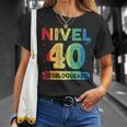 Nivel 40 Desbloqueado 40 Años Cumpleaños In Mangas Camiseta unisex Regalos para ella