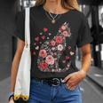 Süße Blumen Katze Für Katzen Besitzer Rosen Und Herzen T-Shirt Geschenke für Sie