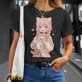 かわいい アニメ 女の子 抱っこ 猫 かわいい 漫画 猫好き オタク Tシャツ 彼女への贈り物