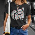 かわいいチンチラ花柄チンチラ 長袖tシャツ Tシャツ 彼女への贈り物