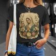 聖母マリアの祈り 花 カトリック 祈り 神聖な芸術 Tシャツ 彼女への贈り物