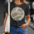 蓮の花 浮世絵 日本風アート Tシャツ 彼女への贈り物