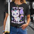 誕生日の女の子6歳、猫、ユニコーン、6歳の誕生日 Tシャツ 彼女への贈り物