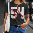 野球選手 ジャージ 番号54 54 Proud Baseball Mom Dad Tシャツ 彼女への贈り物