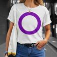 Hermafroditaímbolo De Bandera Lgbtq Intersex Camiseta unisex Regalos para ella