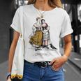 Señorasintage Y Urraca Arte Antiguo Bosquejo Camiseta unisex Regalos para ella