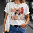 江戸 吉原 遊郭 花魁 太夫 花の井 瀬川 浮世絵 バックプリント Tシャツ 彼女への贈り物