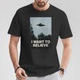 Alien Ufo Bekleidung I Want To Believe T-Shirt Lustige Geschenke