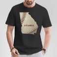 Atlanta Georgia Béisbol Estado Mapaoftbol EeUu Balonista Camiseta unisex Regalos divertidos