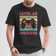 Hombre Nivel 60 Desbloqueado –Intage 60 Cumpleaños Gaming Gamer Retro Camiseta unisex Regalos divertidos