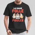 La Dame Folle Des Poules Amoureux Éleveur Ferme T-Shirt Cadeaux drôles