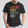Leyenda Desde Agosto 76 Cumpleaños 1950 Hombres Es 76 Años Camiseta unisex Regalos divertidos