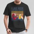 I Like Beer And Bass ギターと 3人 ベーシストギフト Tシャツ 面白い贈り物