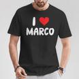 I Love Marco – Cœur – Nom T-Shirt Cadeaux drôles