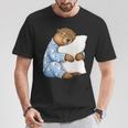Marmota Durmiendo En Lindos Pijamas Dormir Camiseta unisex Regalos divertidos