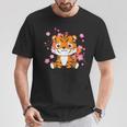 Tigre Animaux Mignons Pour Enfants Kawaii Fleurs De Cerisier T-Shirt Cadeaux drôles