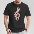 ト音記号 ト音記号 花 ミュージシャンギフト Tシャツ 面白い贈り物
