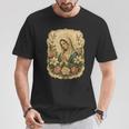 聖母マリアの祈り 花 カトリック 祈り 神聖な芸術 Tシャツ 面白い贈り物