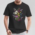 詳細なハチドリと野花ボタニカル。 Tシャツ 面白い贈り物