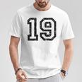 Numéro De Dossard 19Intage NoirBlanc No 19 T-Shirt Cadeaux drôles