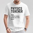 Physics Teacher Definition シャツ 学校初日 Tシャツ 面白い贈り物